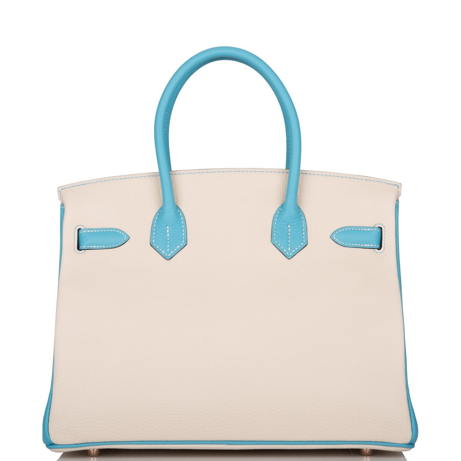 Hermes Special Order (HSS) Birkin 30 Craie and Bleu Atoll Togo Rose Gold Hardware