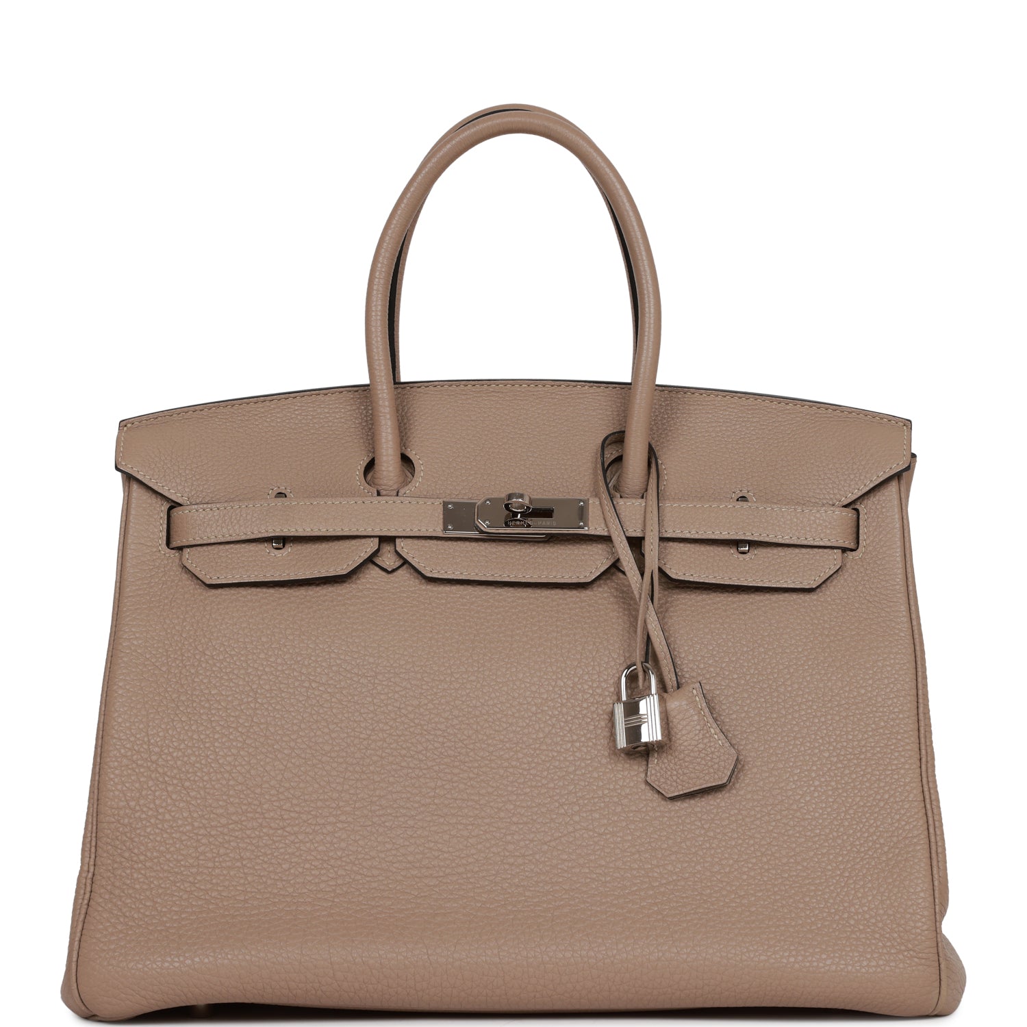 Pre-owned Hermes Birkin 35 Gris Tourterelle Togo Palladium Hardware