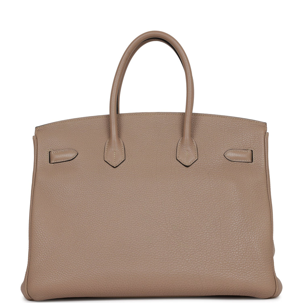 Pre-owned Hermes Birkin 35 Gris Tourterelle Togo Palladium Hardware