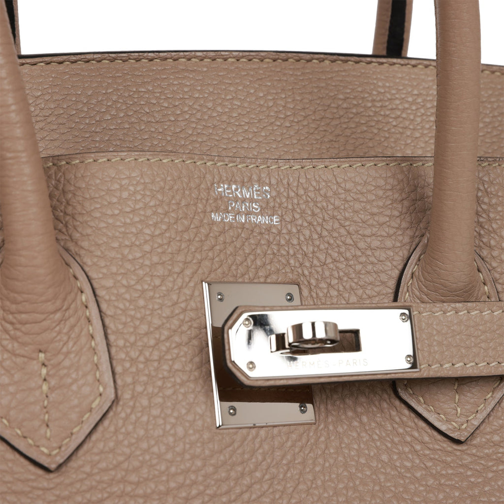Pre-owned Hermes Birkin 35 Gris Tourterelle Togo Palladium Hardware