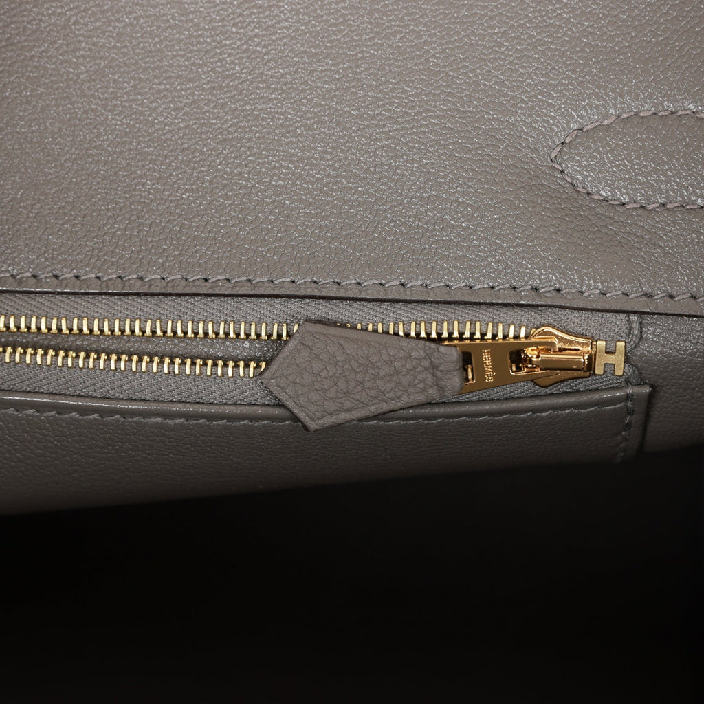Hermes Birkin 30 Gris Meyer Togo Rose Gold Hardware