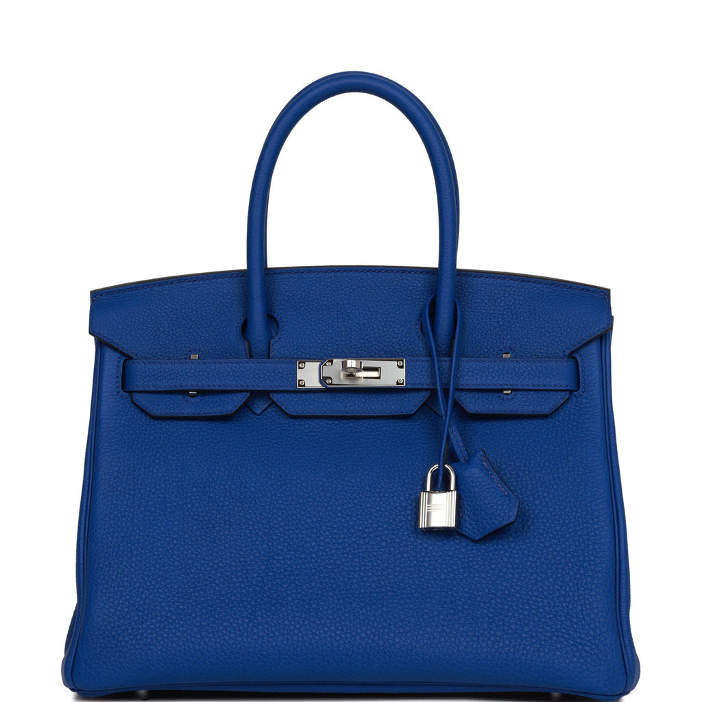 Hermes Birkin 30 Bleu Royal Togo Palladium Hardware