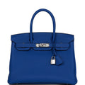 Hermes Birkin 30 Bleu Royal Togo Palladium Hardware