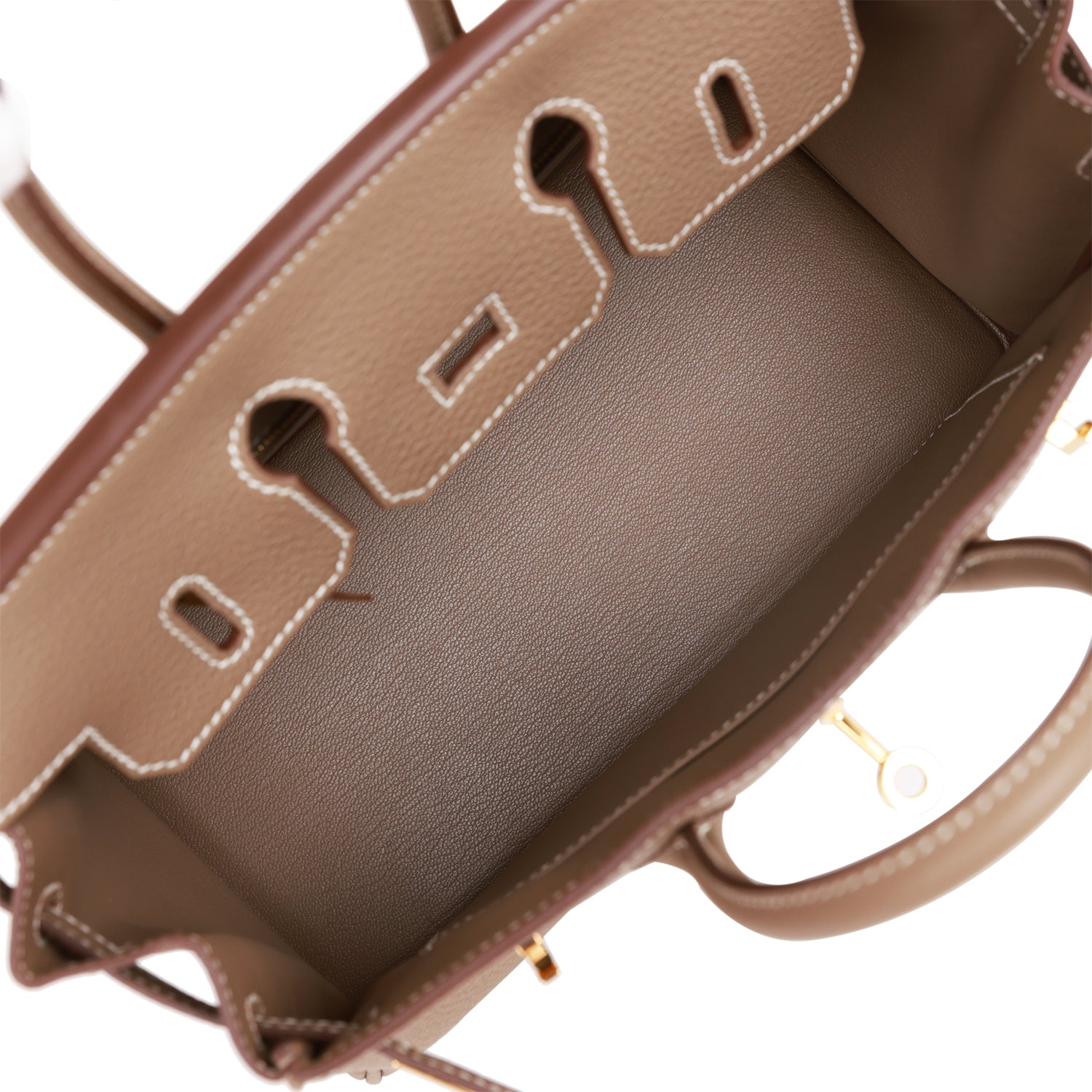Pre-owned Hermes Birkin 25 Etoupe Togo Gold Hardware