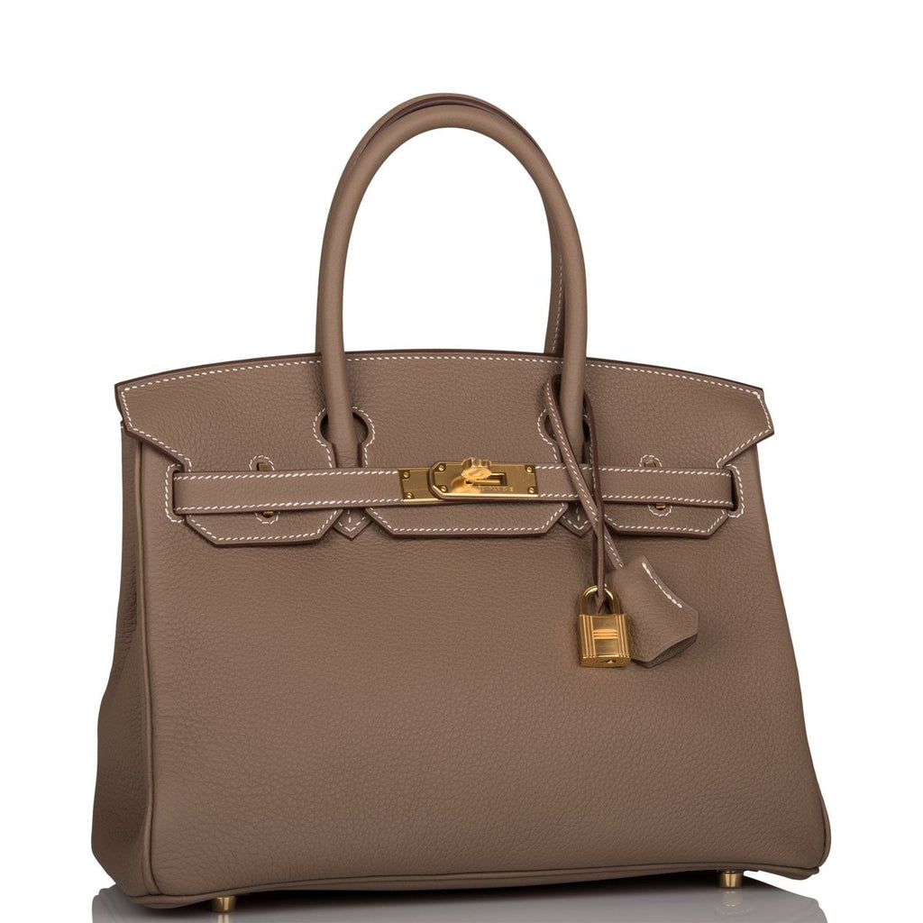 Hermes Etoupe Togo Birkin 30cm Gold Hardware