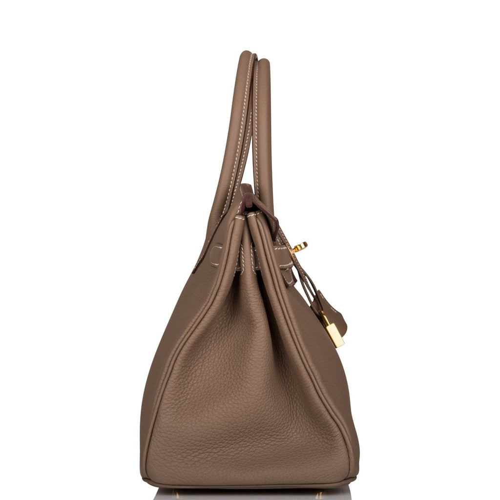 Hermes Etoupe Togo Birkin 30cm Gold Hardware