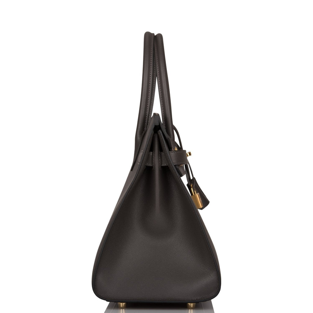 Hermes Birkin Sellier 30 Graphite Veau Madame Gold Hardware