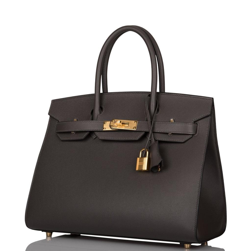 Hermes Birkin Sellier 30 Graphite Veau Madame Gold Hardware