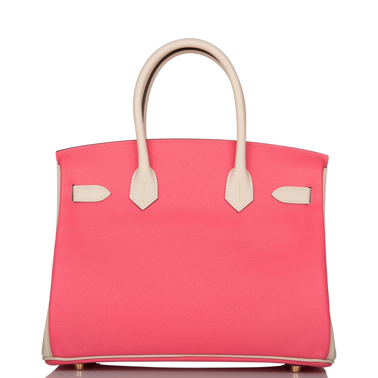 Hermes Birkin 30 Craie and Rose Azalee Epsom Brushed Gold Hardware