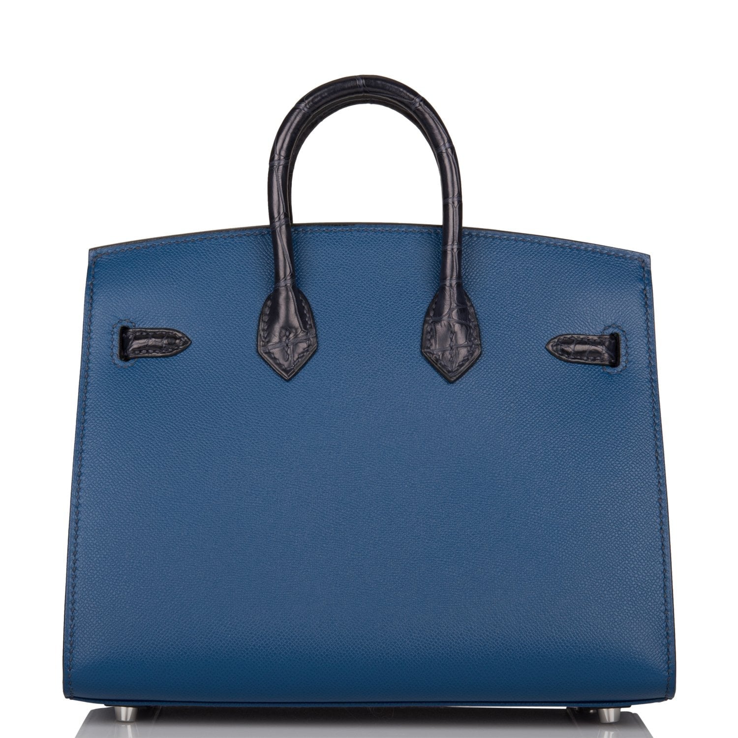 Hermes Night Sac Faubourg Birkin 20 Bleu Marine Matte Alligator Palladium Hardware