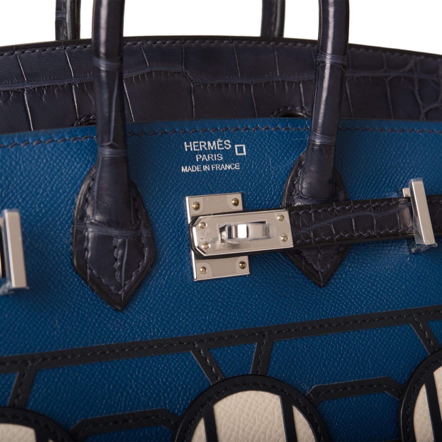 Hermes Night Sac Faubourg Birkin 20 Bleu Marine Matte Alligator Palladium Hardware