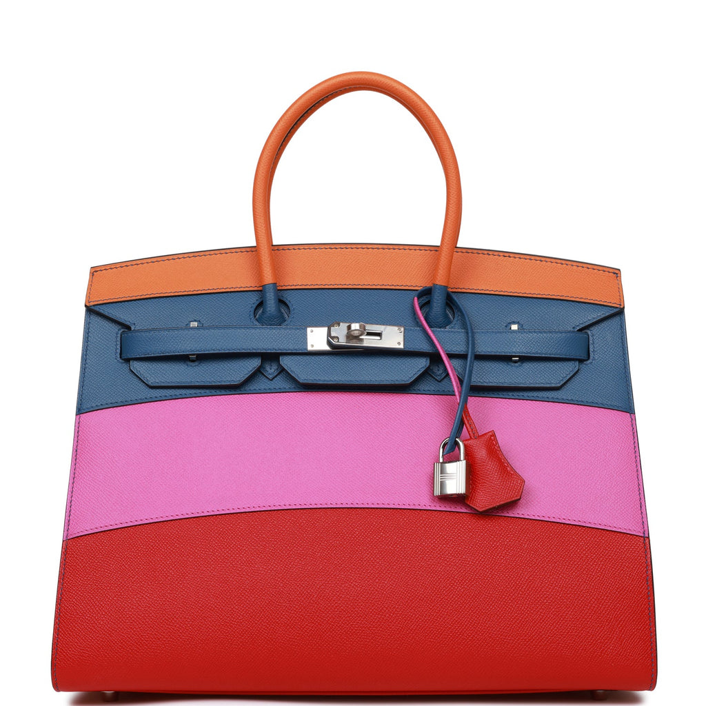 Hermes "Sunset" Birkin Sellier 35 Rainbow Epsom Palladium Hardware - Payment 2 for AT