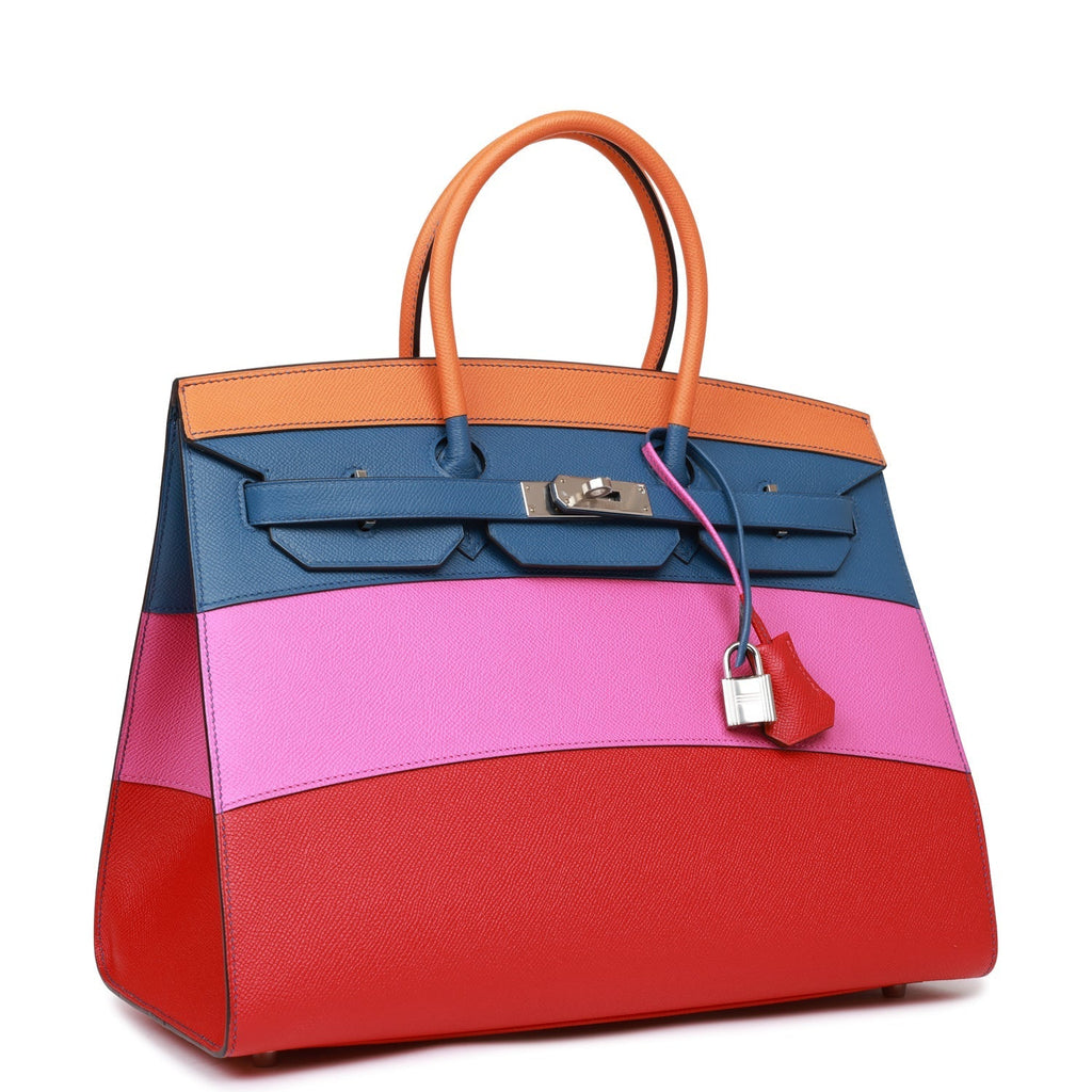 Hermes "Sunset" Birkin Sellier 35 Rainbow Epsom Palladium Hardware - Deposit for AT