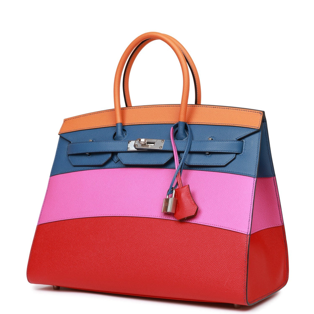 Hermes "Sunset" Birkin Sellier 35 Rainbow Epsom Palladium Hardware - Payment 2 for AT