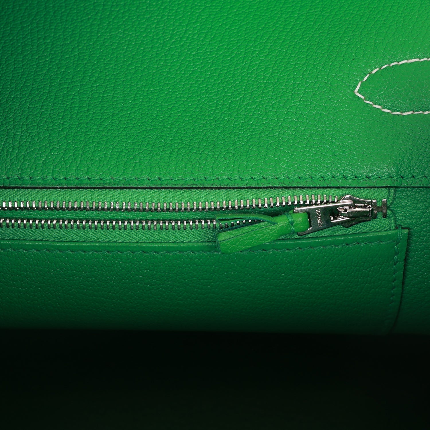 Pre-owned Hermes Grizzly Ghillies Birkin 35 Vert de Gris, Bambou and Taupe Doblis Palladium Hardware