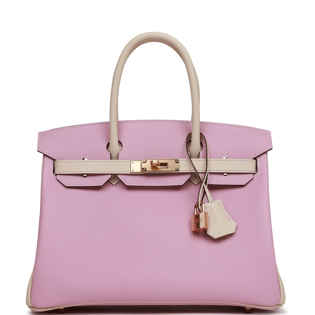 Hermes Birkin 30 Mauve Sylvestre and Craie Epsom Rose Gold Hardware