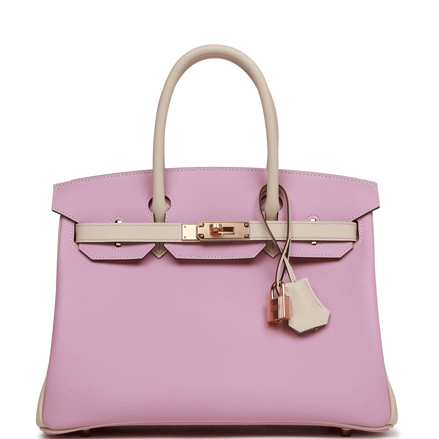 Hermes Birkin 30 Mauve Sylvestre and Craie Epsom Rose Gold Hardware