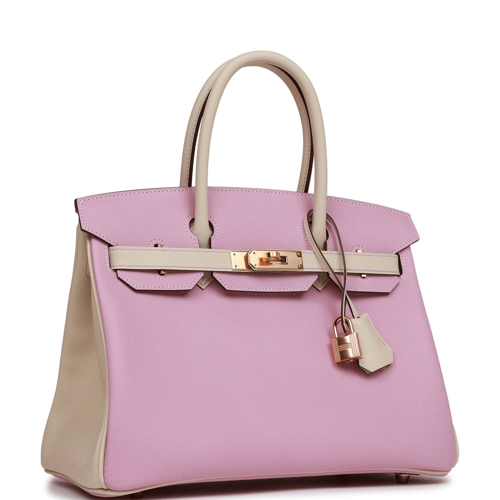 Hermes Birkin 30 Mauve Sylvestre and Craie Epsom Rose Gold Hardware