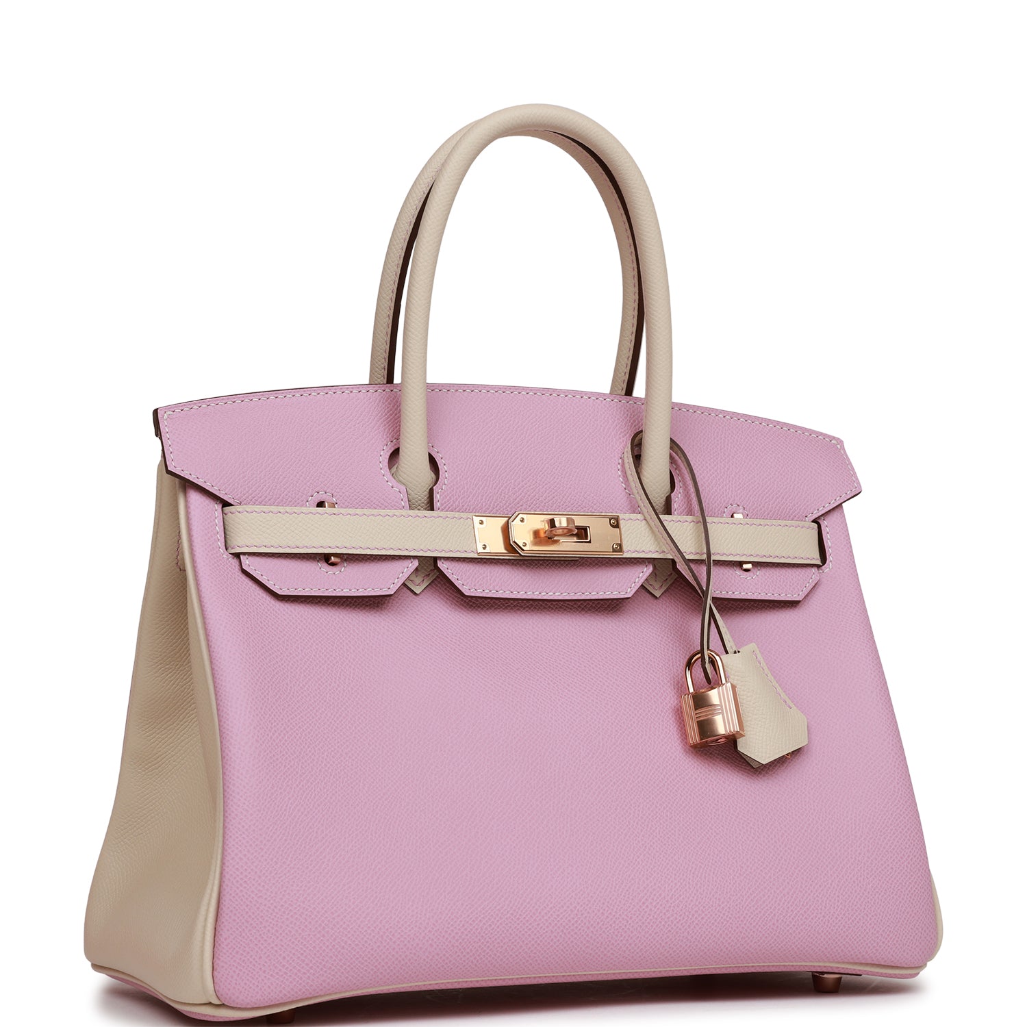 Hermes Birkin 30 Mauve Sylvestre and Craie Epsom Rose Gold Hardware