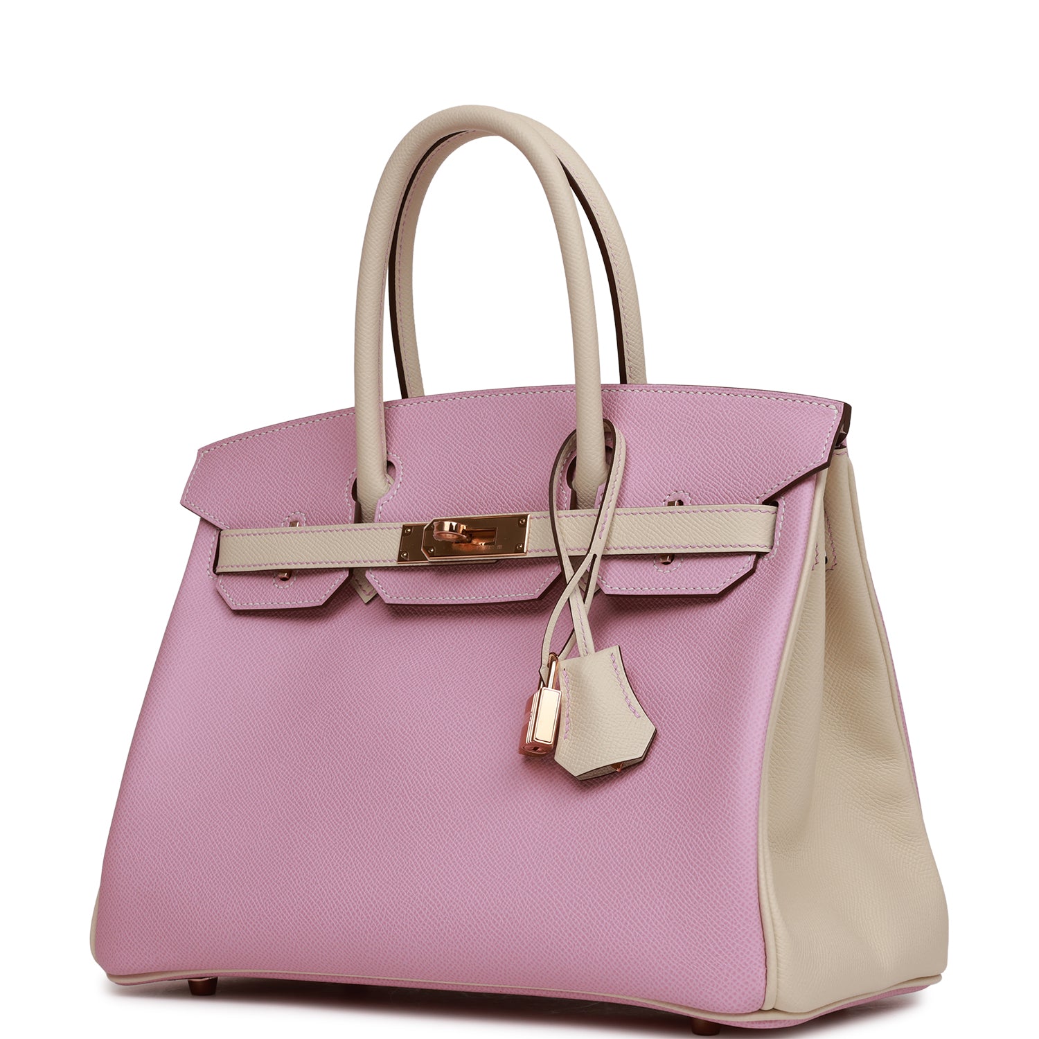 Hermes Birkin 30 Mauve Sylvestre and Craie Epsom Rose Gold Hardware