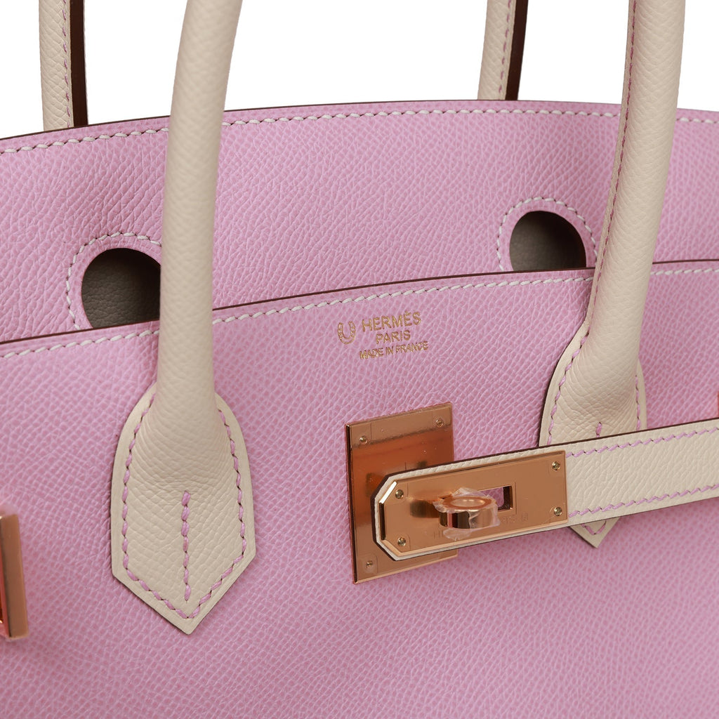 Hermes Birkin 30 Mauve Sylvestre and Craie Epsom Rose Gold Hardware