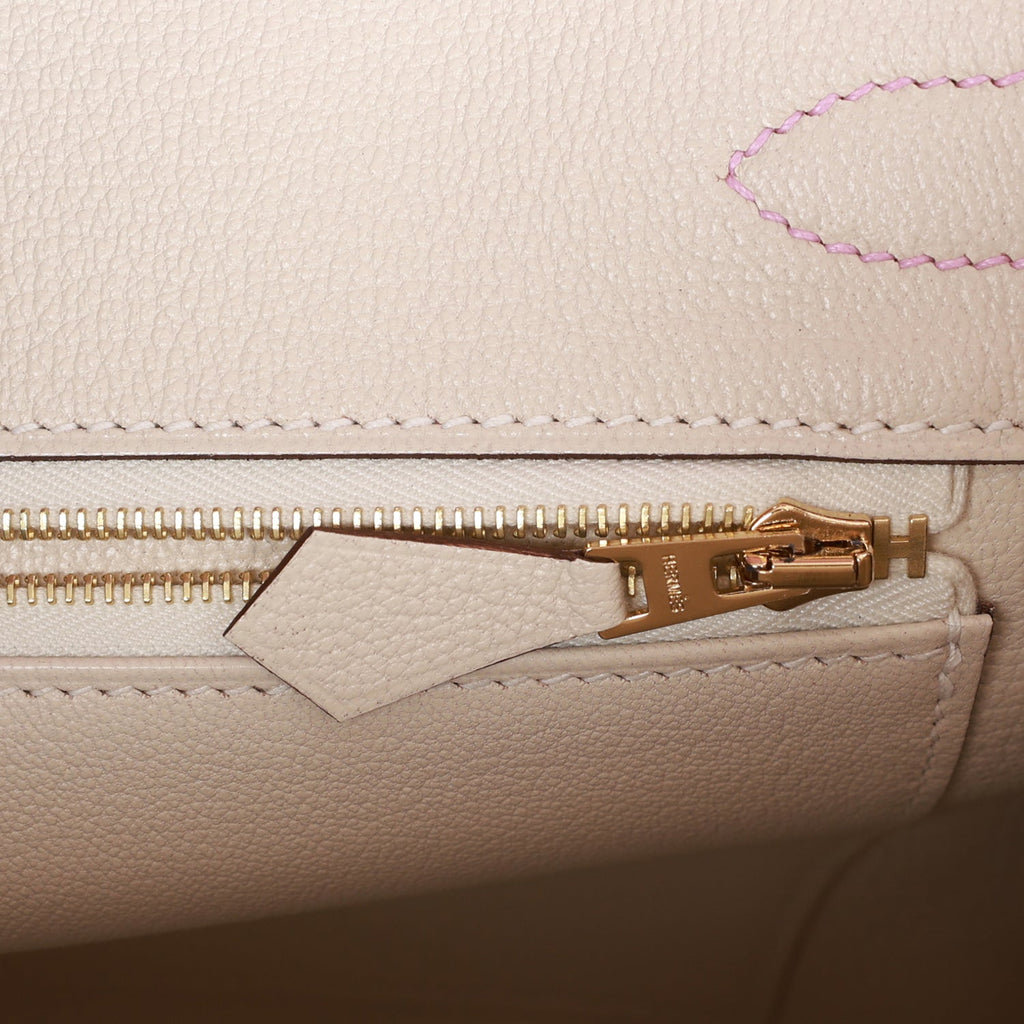 Hermes Birkin 30 Mauve Sylvestre and Craie Epsom Rose Gold Hardware