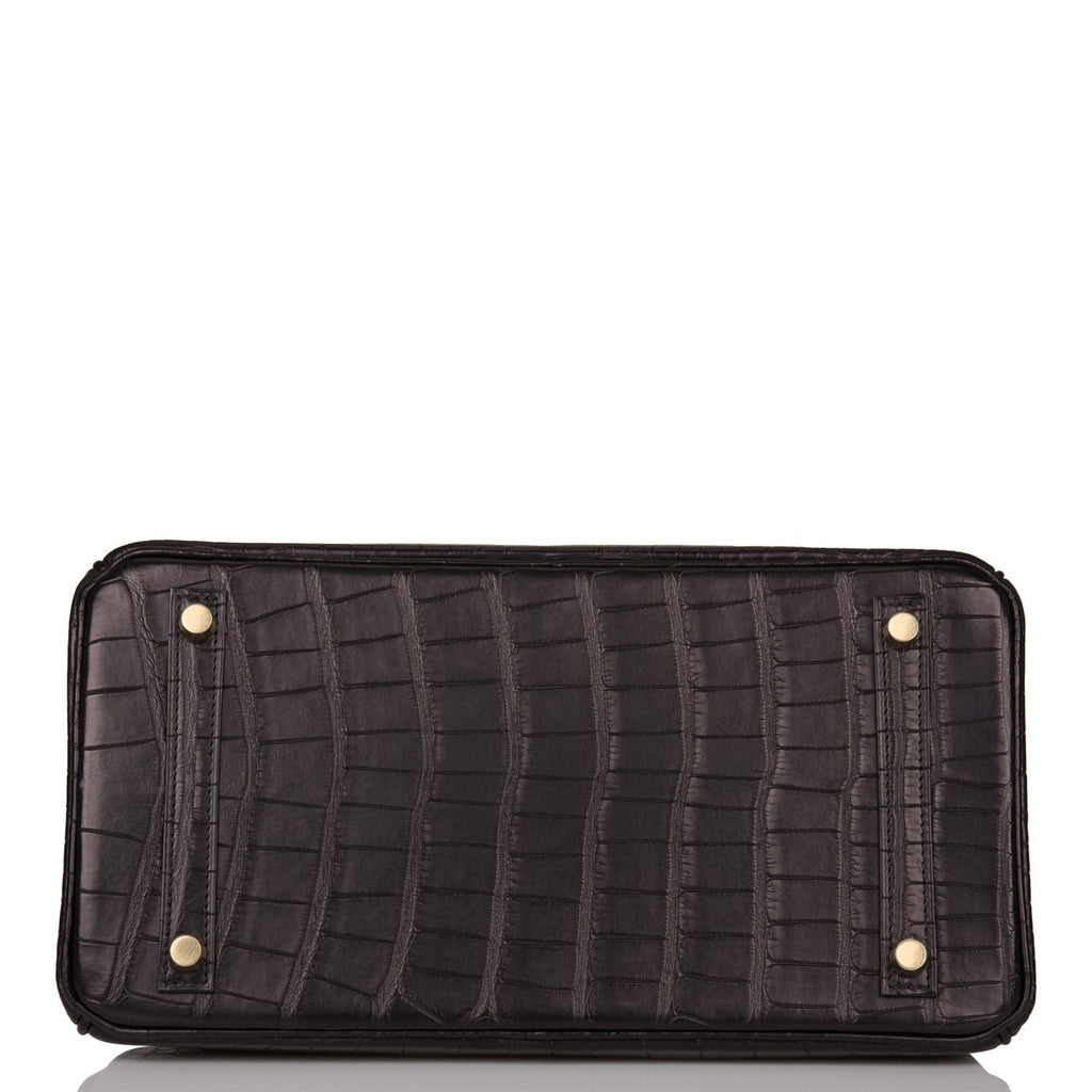 Hermes Birkin 30 Black Matte Alligator Gold Hardware