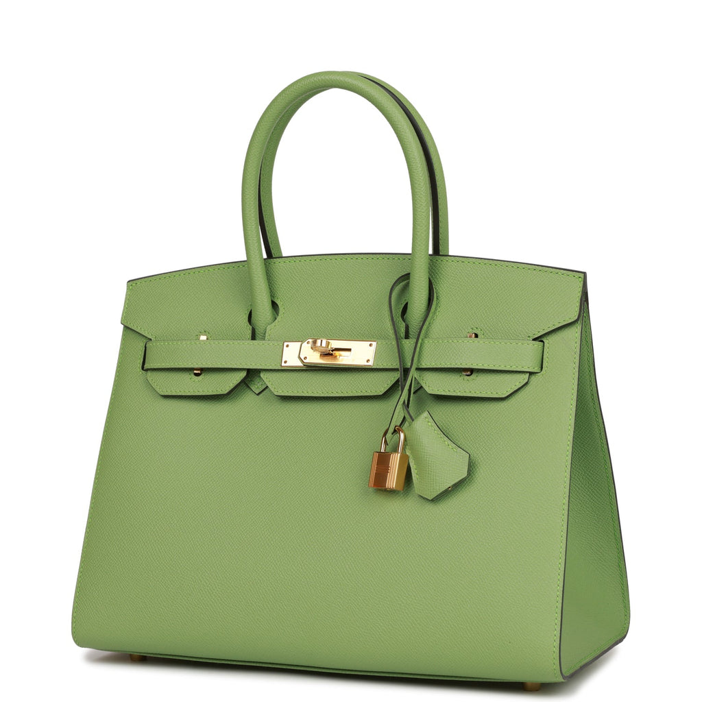 Hermes Birkin Sellier 30 Vert Criquet Epsom Gold Hardware