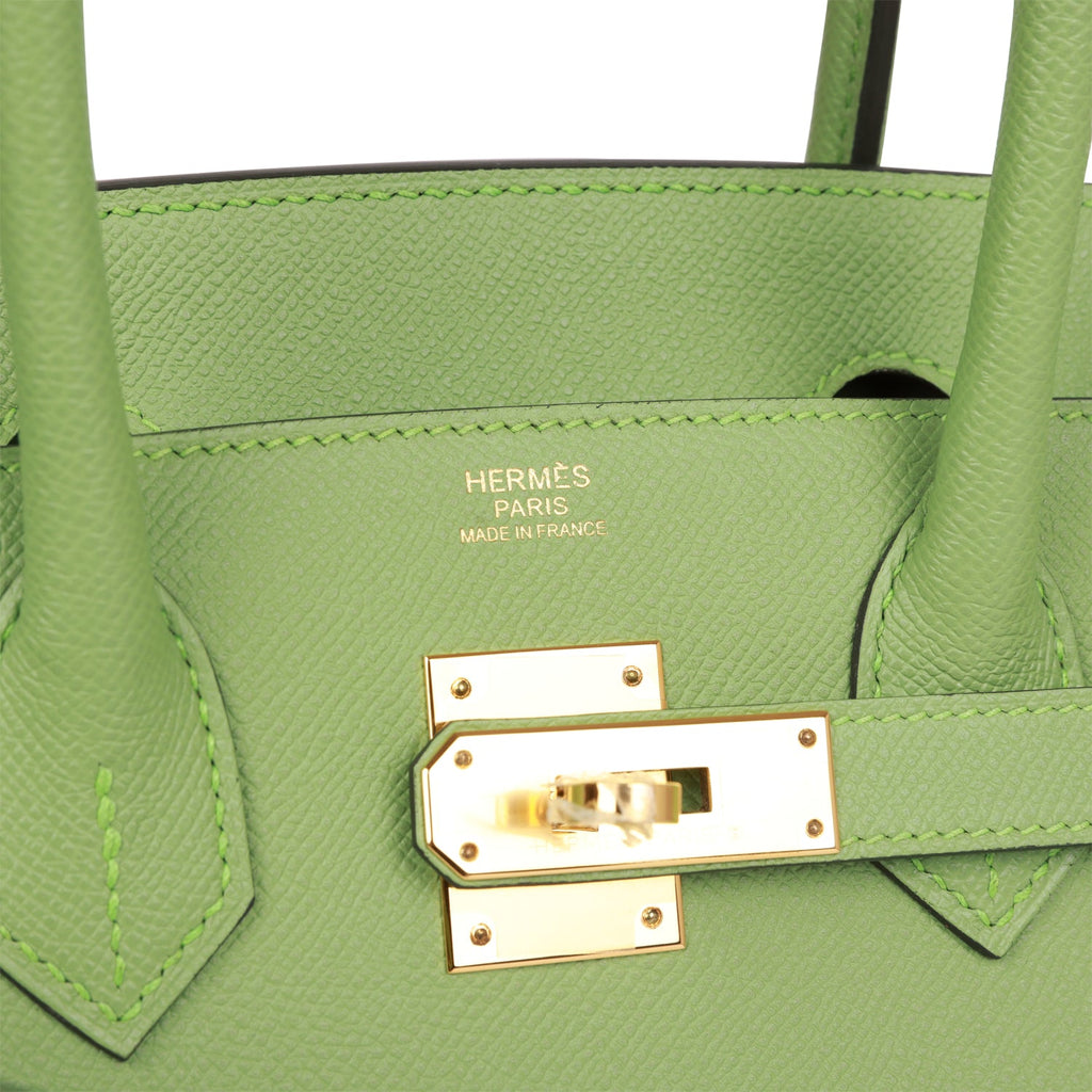 Hermes Birkin Sellier 30 Vert Criquet Epsom Gold Hardware