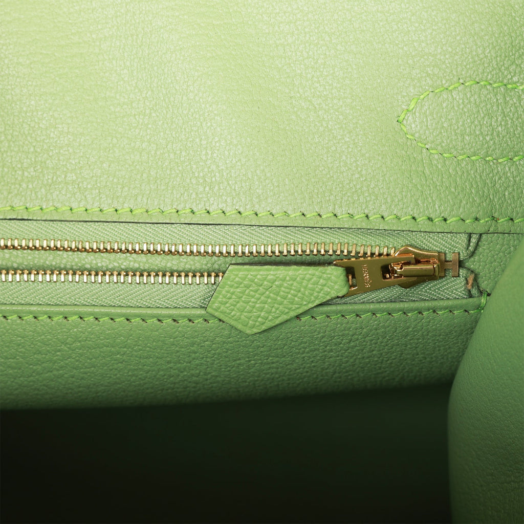 Hermes Birkin Sellier 30 Vert Criquet Epsom Gold Hardware