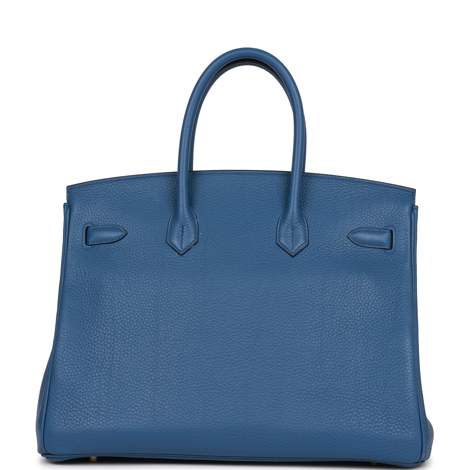 Pre-owned Hermes Birkin 35 Bleu Agate Togo Gold Hardware