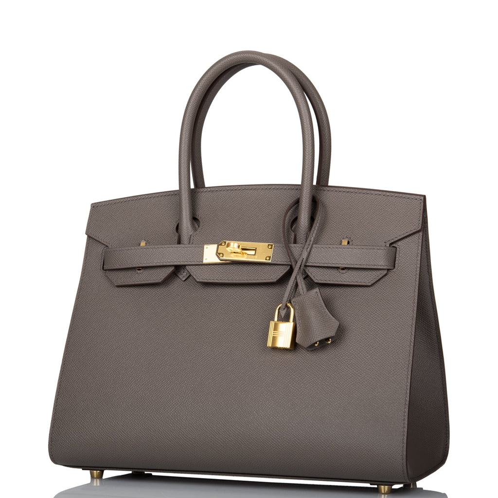 Hermes Birkin Sellier 30 Etain Epsom Gold Hardware