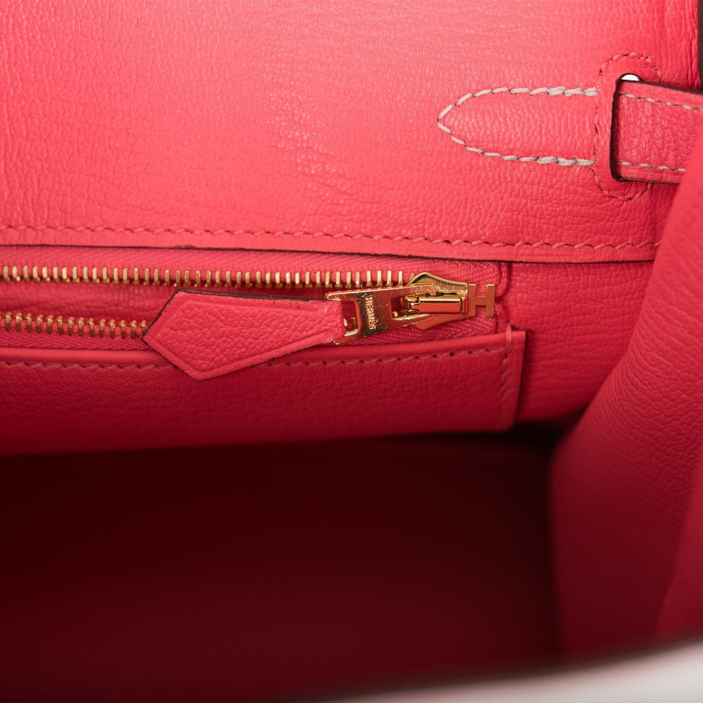 Hermes Special Order (HSS) Birkin 25 Gris Perle and Rose Azalee Chèvre Brushed Gold Hardware