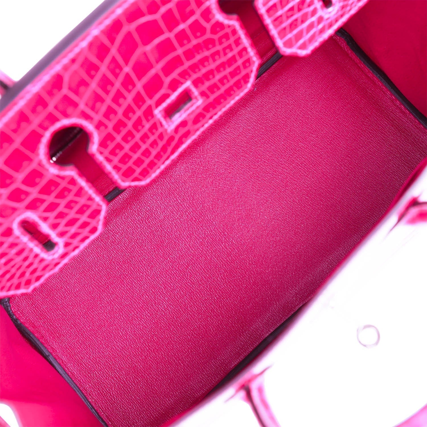Hermes Birkin 30 Rose Pourpre Shiny Niloticus Crocodile Palladium Hardware
