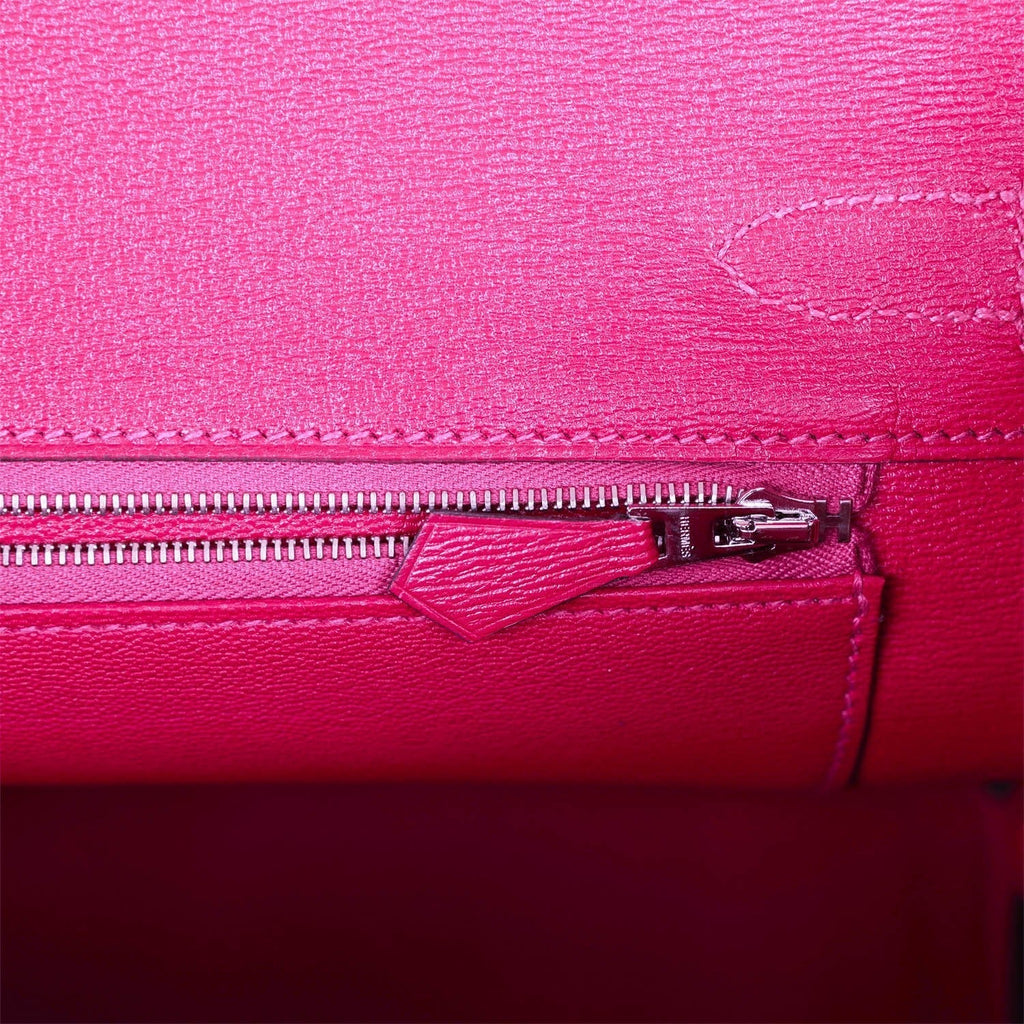 Hermes Birkin 30 Rose Pourpre Shiny Niloticus Crocodile Palladium Hardware