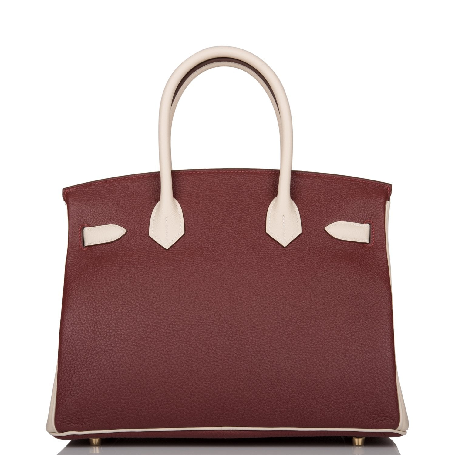 Hermes Special Order (HSS) Birkin 30 Rouge H and Craie Togo Brushed Gold Hardware