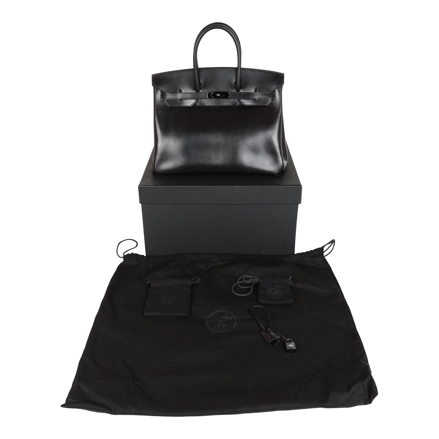 Pre-owned Hermes Birkin 35 SO BLACK Box Black Hardware