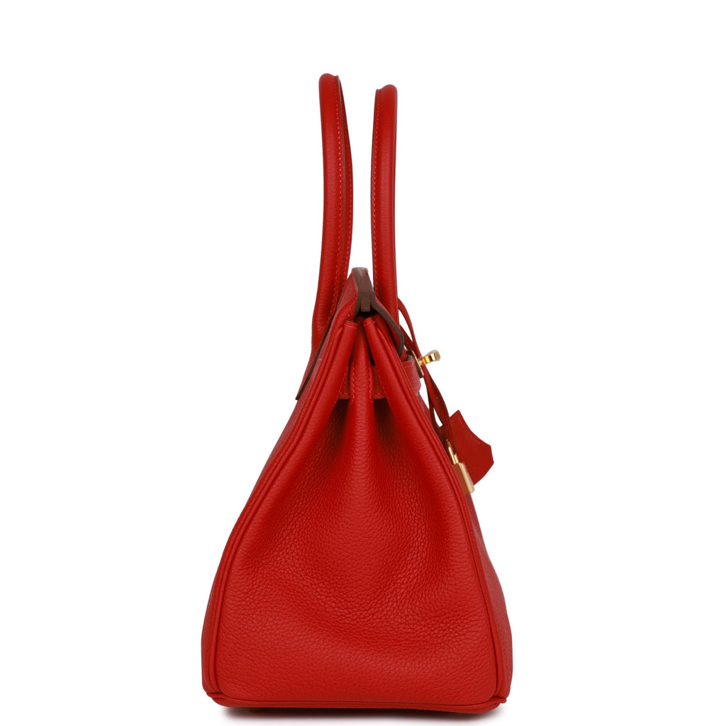 Hermes Birkin 30 Rouge Casaque Togo Gold Hardware