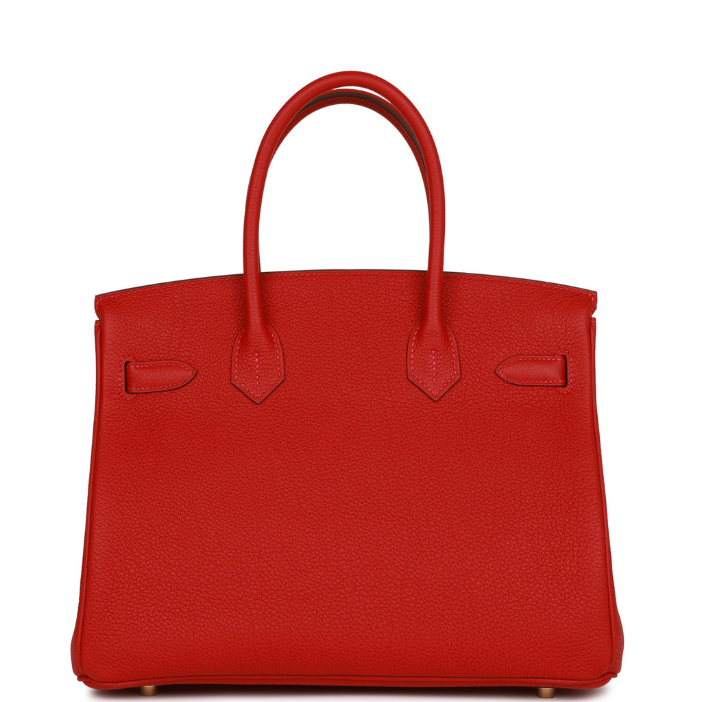 Hermes Birkin 30 Rouge Casaque Togo Gold Hardware