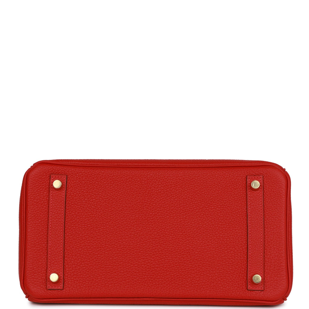 Hermes Birkin 30 Rouge Casaque Togo Gold Hardware