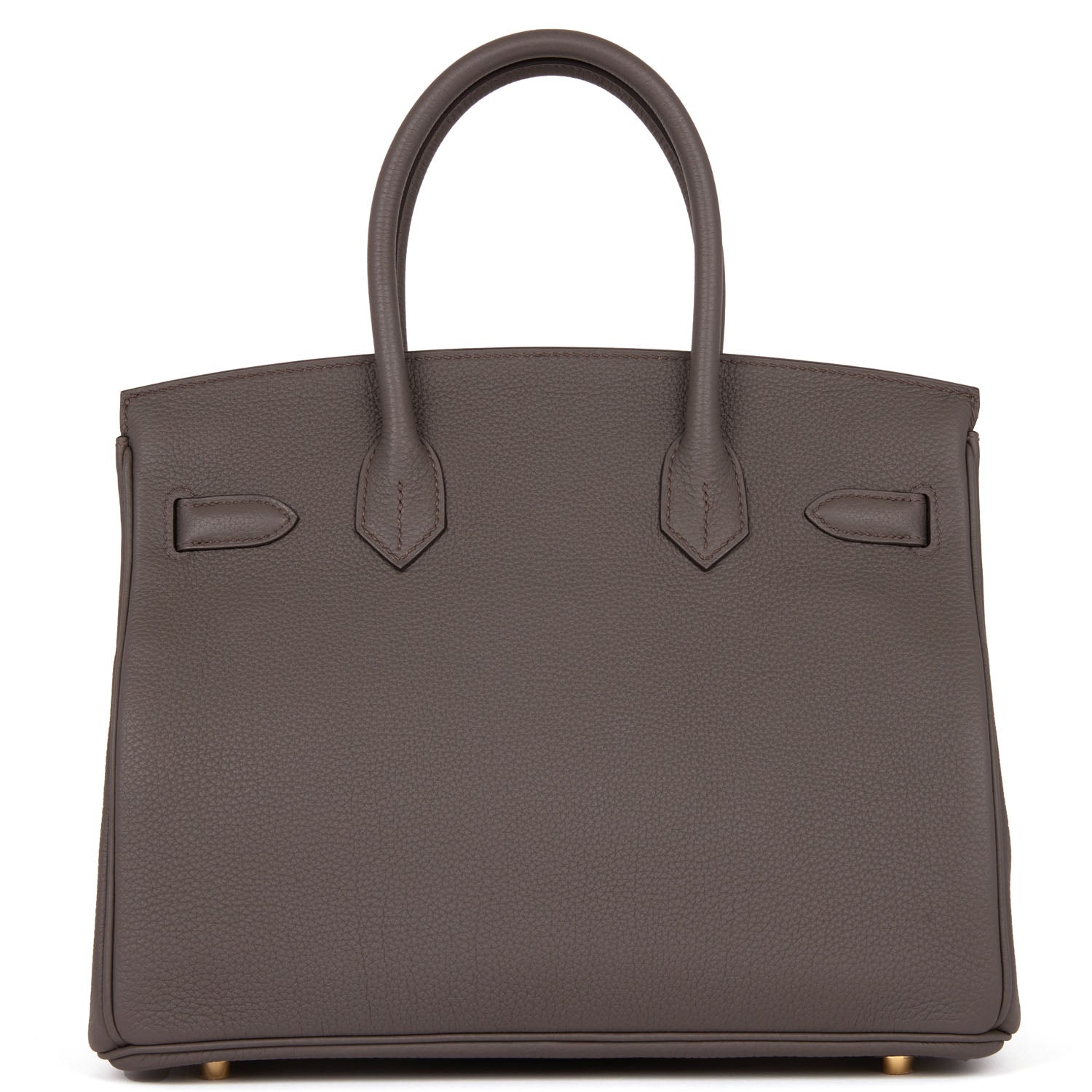 Pre-owned Hermes Birkin 30 Etain Togo Gold Hardware