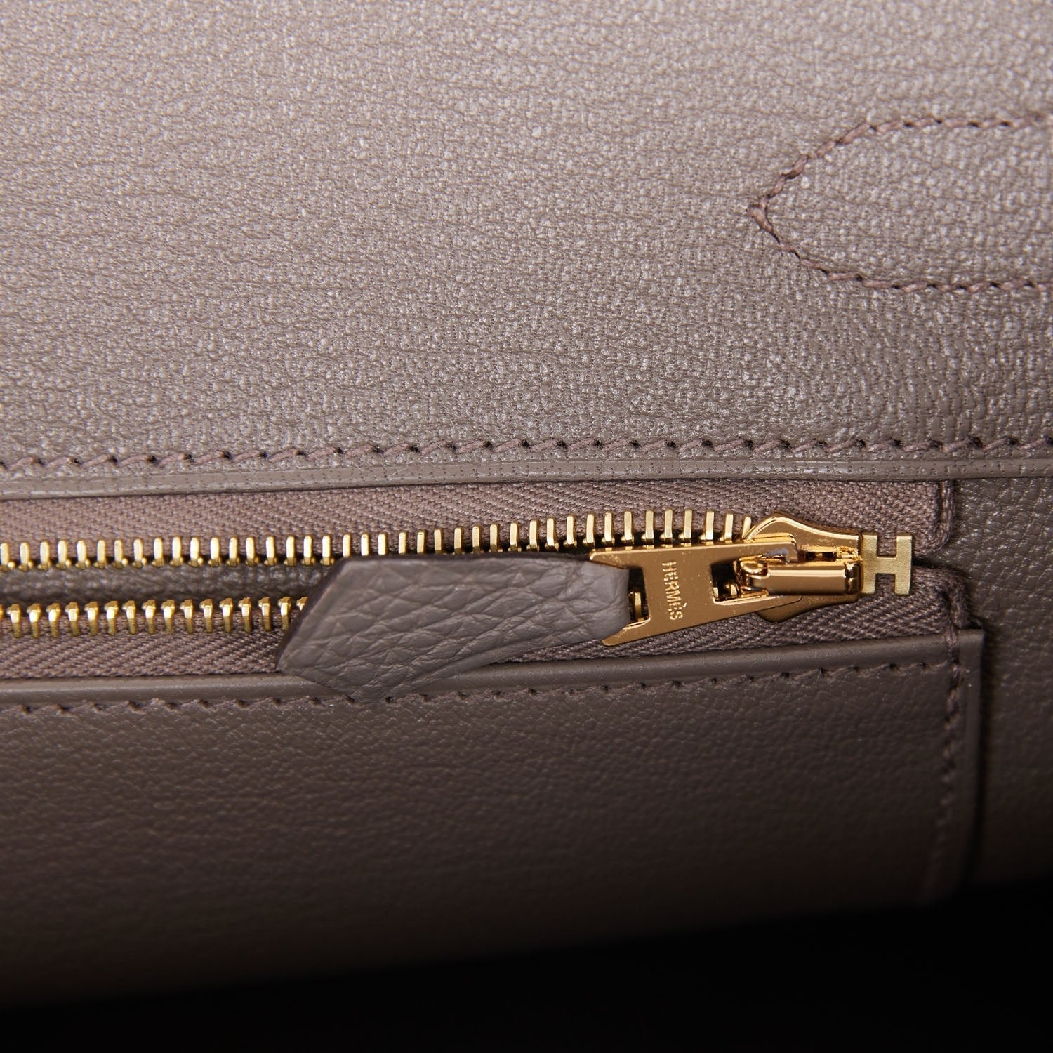 Pre-owned Hermes Birkin 30 Etain Togo Gold Hardware