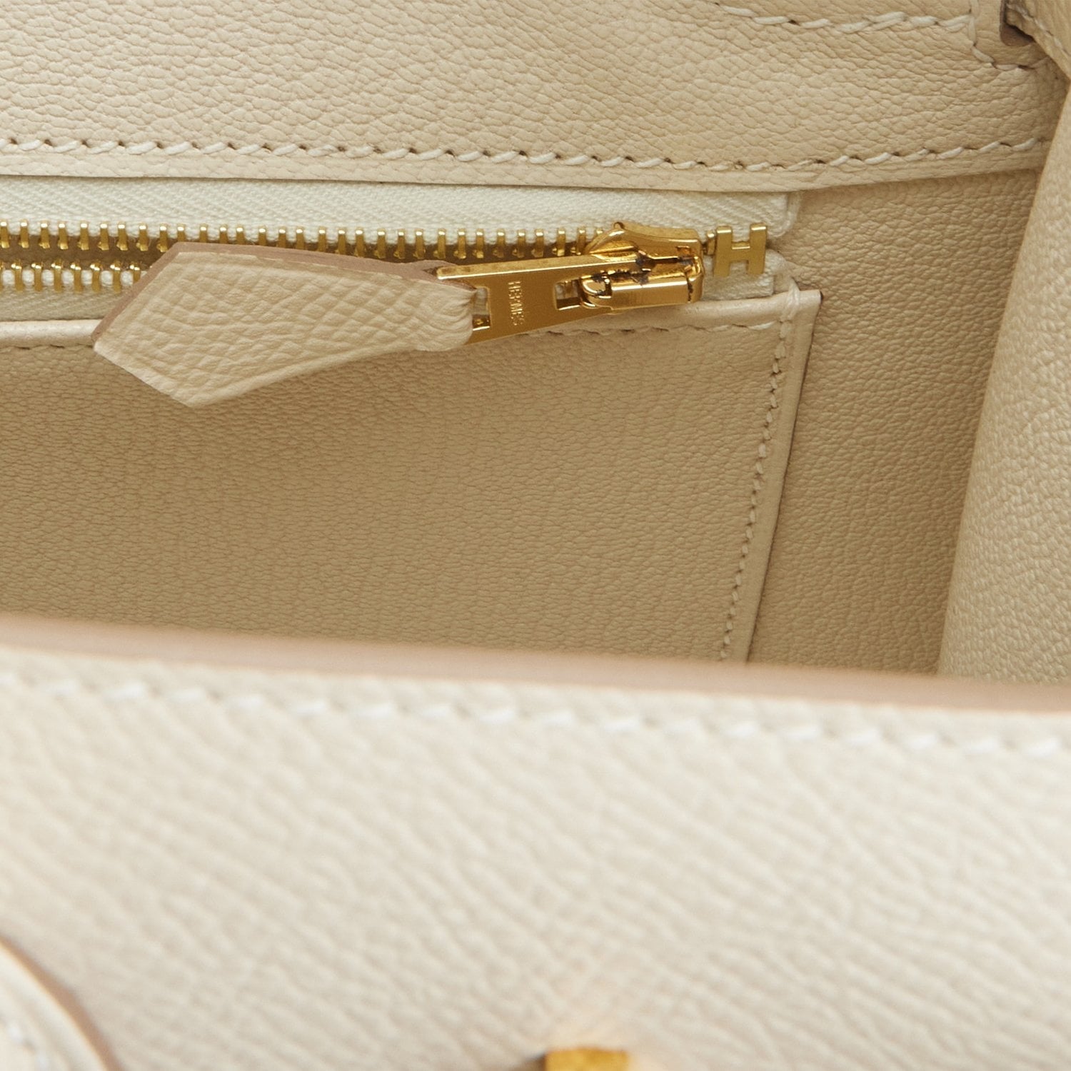 Hermes Birkin Sellier 25 Craie Epsom Gold Hardware