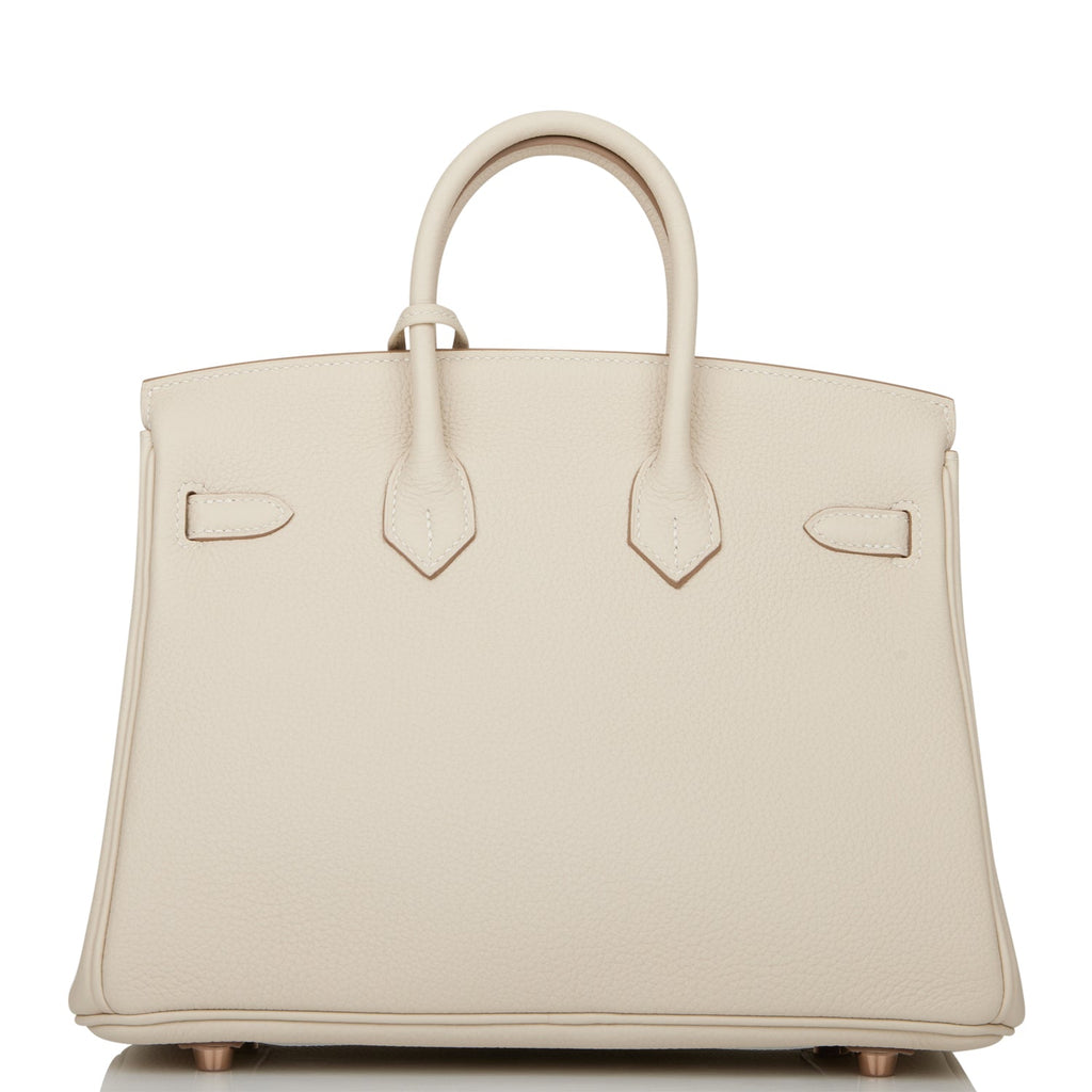 Hermes Birkin 25 Craie Togo Rose Gold Hardware
