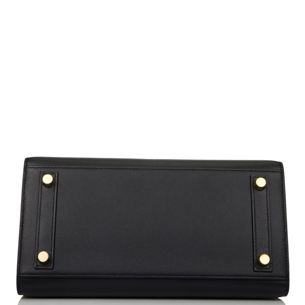 Hermes Birkin Sellier 25 Black Madame Gold Hardware