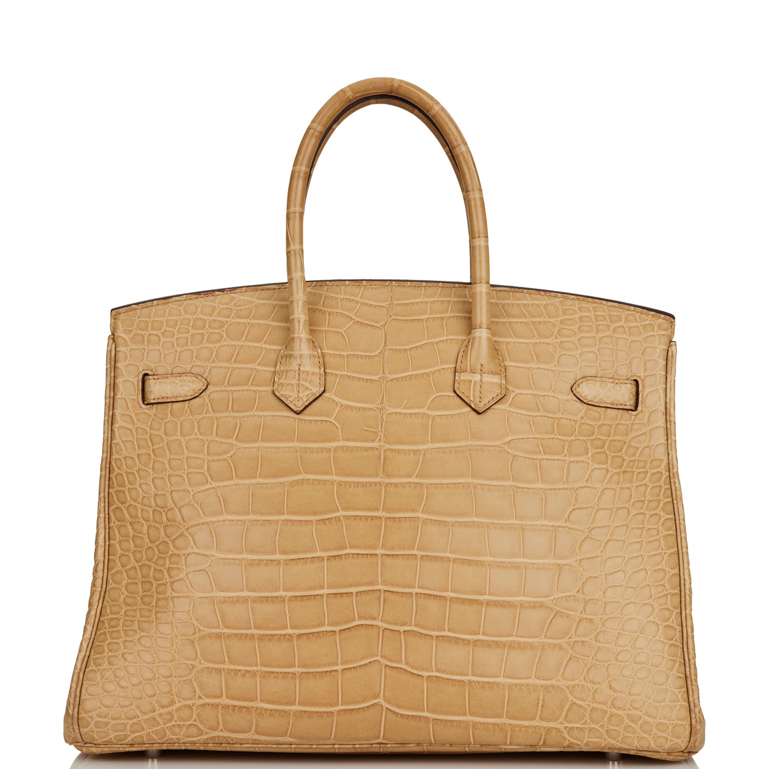 Pre-owned Hermes Birkin 35 Poussiere Matte Alligator Palladium Hardware