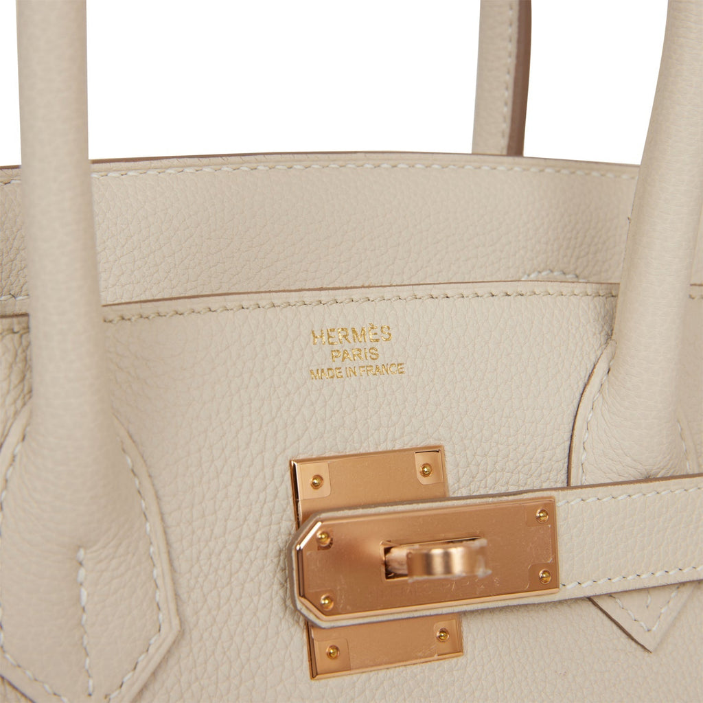 Hermes Birkin 30 Craie Togo Rose Gold Hardware