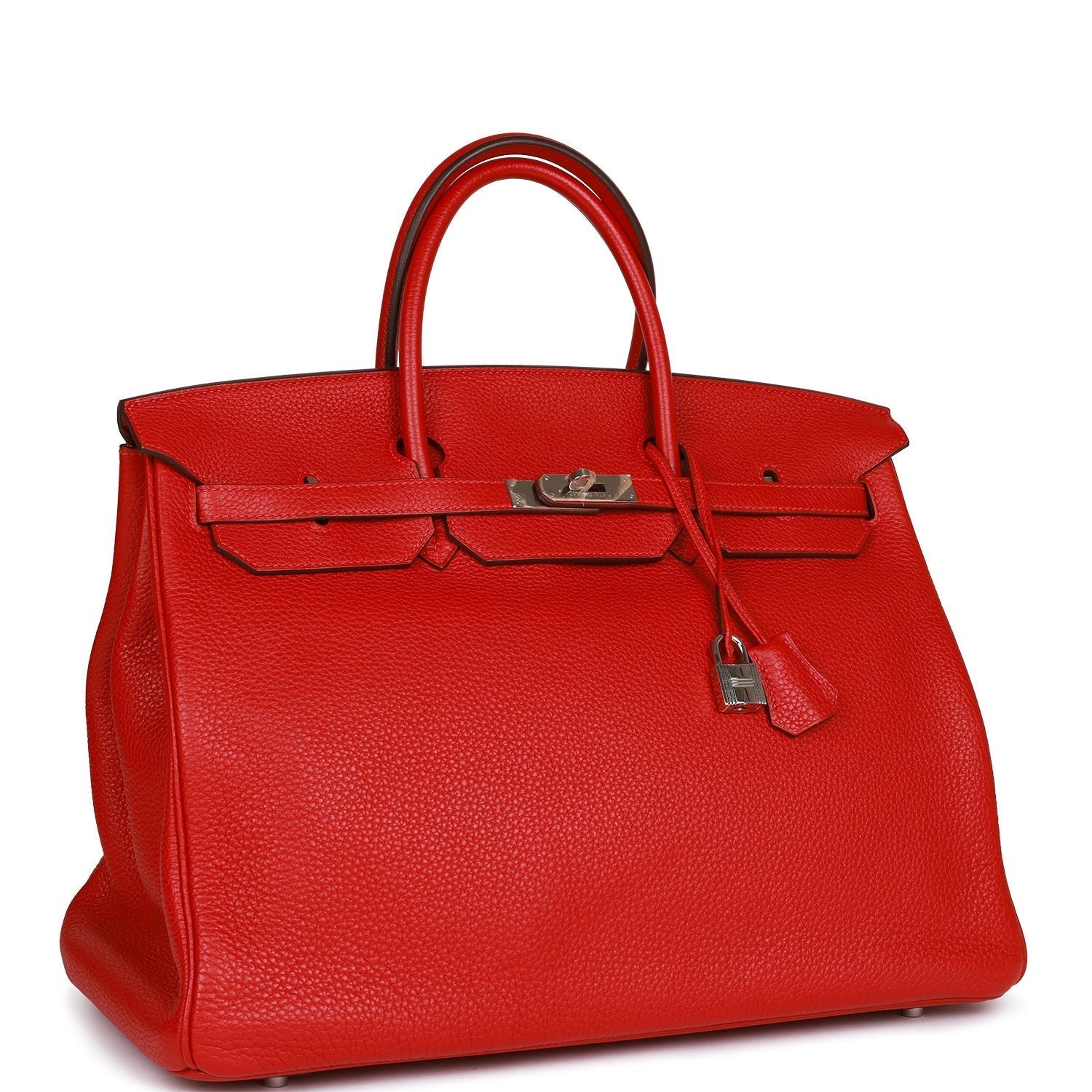 Pre-Owned Hermes Birkin 40 Rouge Casaque Togo Palladium Hardware