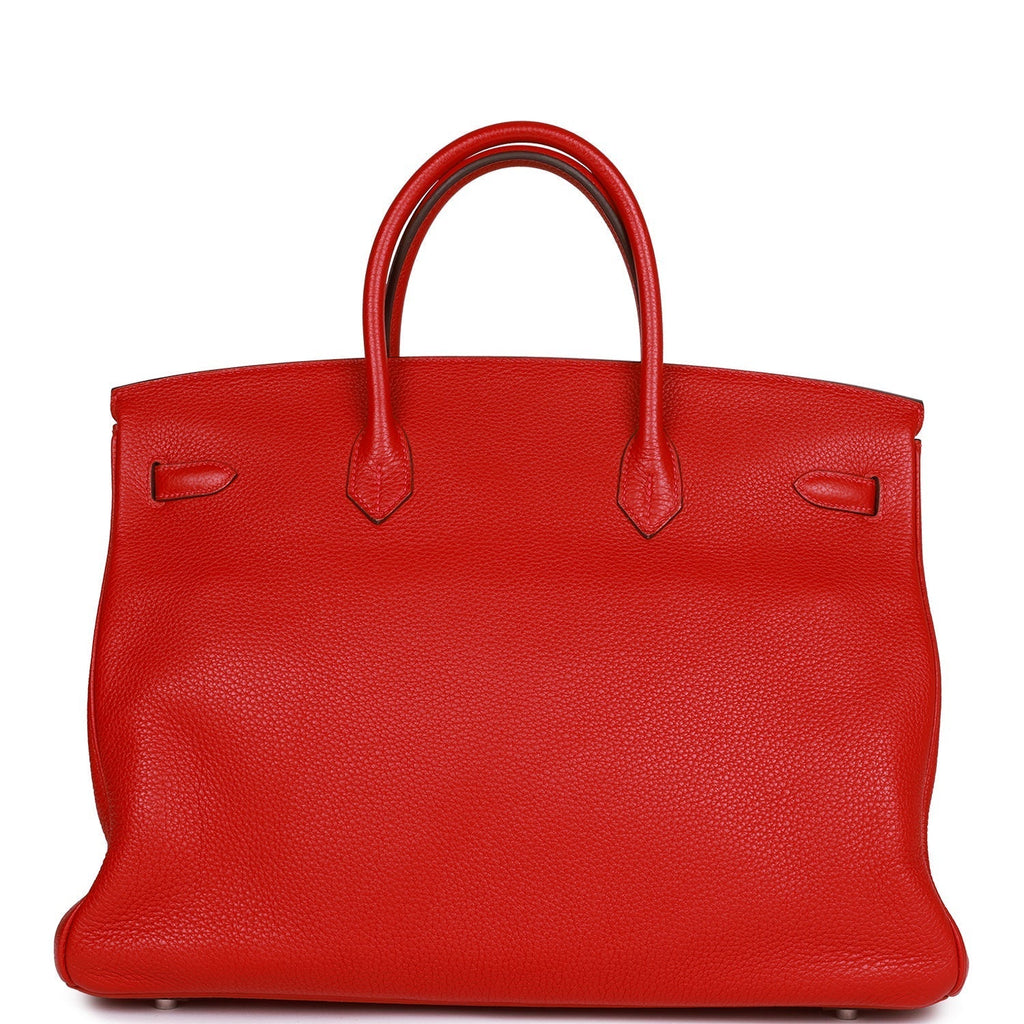 Pre-Owned Hermes Birkin 40 Rouge Casaque Togo Palladium Hardware