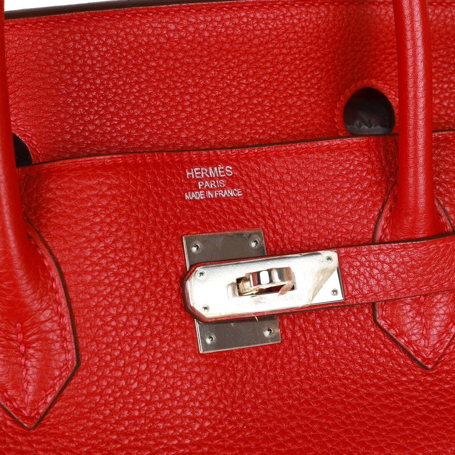 Pre-Owned Hermes Birkin 40 Rouge Casaque Togo Palladium Hardware